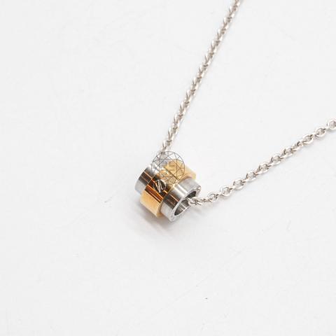 Sell Cartier Santos Barrel Pendant 18K YG and Steel Necklace with